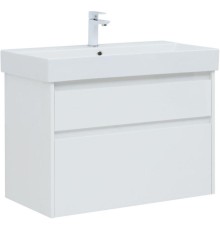 Тумба под раковину Aquanet Nova Lite 85 белый глянец, 2 ящика
