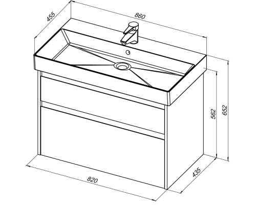 Тумба под раковину Aquanet Nova Lite 85 белый глянец, 2 ящика 249936 Тумба под раковину Aquanet Nova Lite 85 белый глянец, 2 ящика 249936