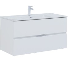 Тумба под раковину Aquanet Алвита New 100 2 ящика, белый матовый 