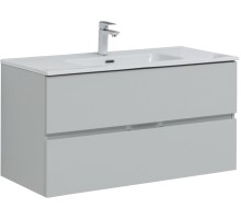 Тумба под раковину Aquanet Алвита New 100 2 ящика, серый 