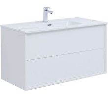 Тумба под раковину Aquanet Lino 100 (Flat) белый глянец 