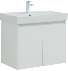 Тумба под раковину Aquanet Nova Lite 75 белый глянец (2 дверцы) 