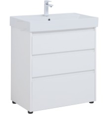 Тумба под раковину Aquanet Nova Lite 75 белый глянец (3 ящика)