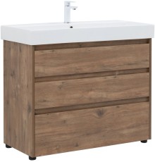 Тумба под раковину Aquanet Nova Lite 100 дуб рустикальный (3 ящика)