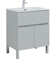 Тумба под раковину Aquanet Алвита New 70 1 ящик, 2 дверцы, серый