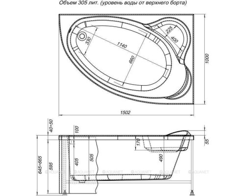 Фронтальный экран Aquanet Mayorca 150 R Фронтальный экран Aquanet Mayorca 150 R