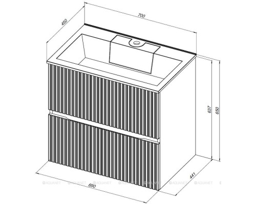 Тумба под раковину Aquanet Джейн 70 белый матовый 313285
