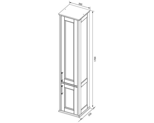 Пенал Aquanet Бостон 36 L белый матовый 209680