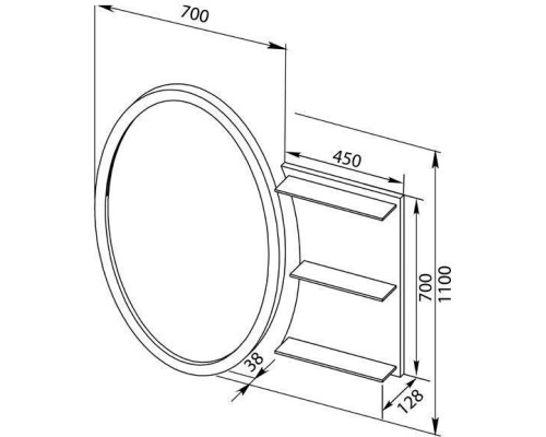 Зеркало Aquanet Опера L/R 70 белый с полкой 212365 Зеркало Aquanet Опера L/R 70 белый с полкой 212365