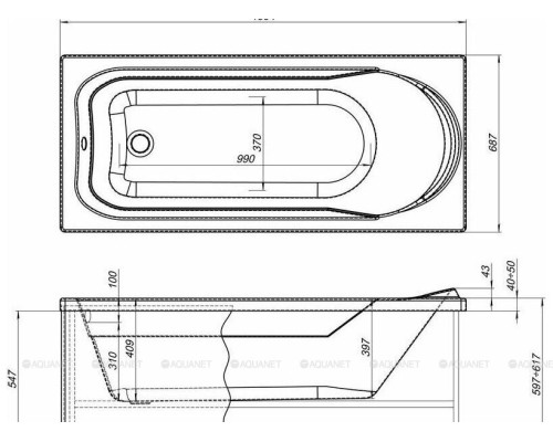 Фронтальный экран Aquanet West/Nord/Roma 160 Фронтальный экран Aquanet West/Nord/Roma 160