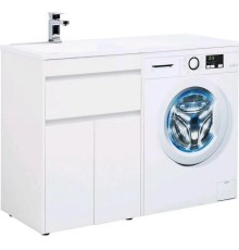 Тумба с раковиной Aquanet Токио 120 L белый (напольная, 1 ящик, 2 дверцы)