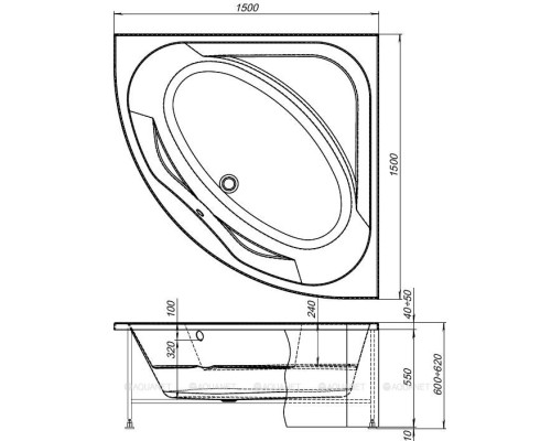 Фронтальный экран Aquanet Vista 150 Фронтальный экран Aquanet Vista 150