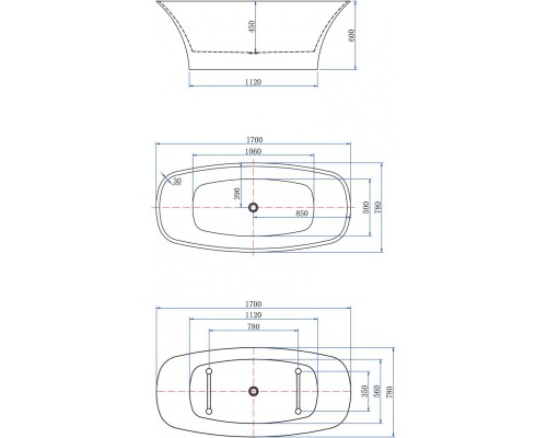Акриловая ванна Aquanet Family Smart 170x78 88778-GW Gloss Finish
