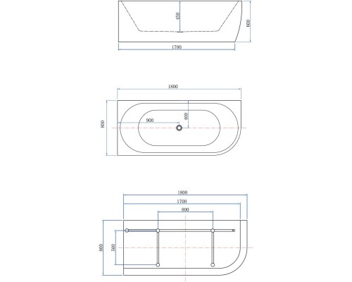 Акриловая ванна Aquanet Family Elegant A 180x80 3805-N-MW Matt Finish Акриловая ванна Aquanet Family Elegant A 180x80 3805-N-MW Matt Finish