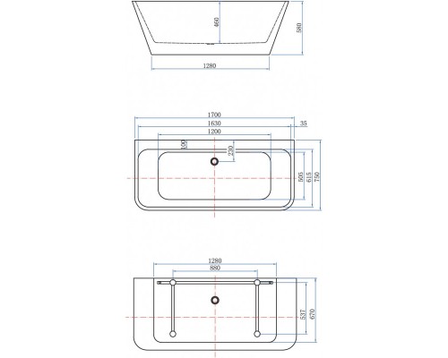 Акриловая ванна Aquanet Family Perfect 170x75 13775-MW Matt Finish Акриловая ванна Aquanet Family Perfect 170x75 13775-MW Matt Finish