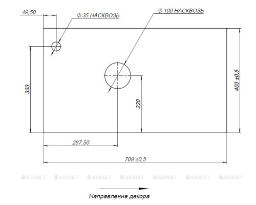 Столешница Aquanet Nova Lite Loft 75 L TF01 серый