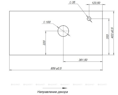 Столешница Aquanet Nova Lite Loft 90 R TF01 серый