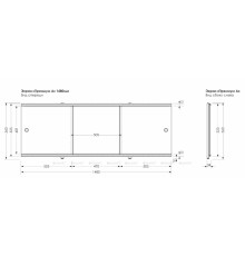 Фронтальный экран раздвижная Aquanet Premium 148