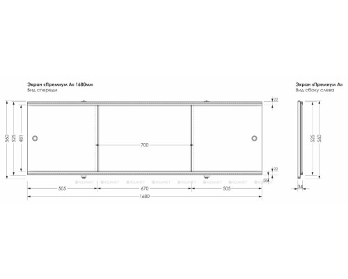 Фронтальный экран раздвижная Aquanet Premium 168 Фронтальный экран раздвижная Aquanet Premium 168