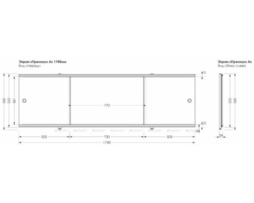 Фронтальный экран раздвижная Aquanet Premium 174 Фронтальный экран раздвижная Aquanet Premium 174
