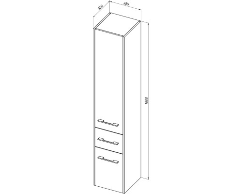 Шкаф-пенал Aquanet Августа 35 L белый (ручки хром) 274026 Шкаф-пенал Aquanet Августа 35 L белый (ручки хром) 274026