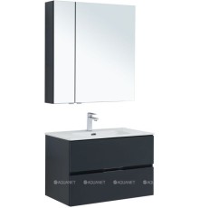 Мебель для ванной Aquanet Алвита New 80 2 ящика, антрацит