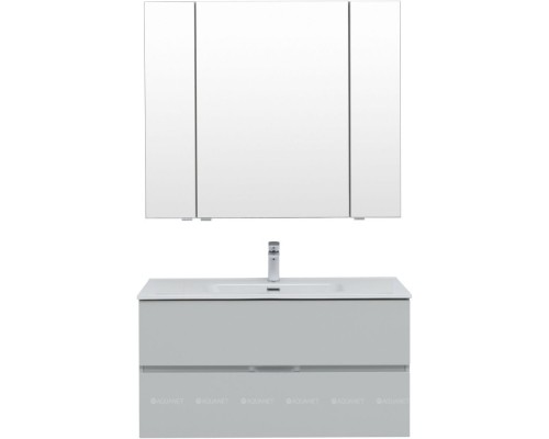 Мебель для ванной Aquanet Алвита New 100 2 ящика, серый 274528 Мебель для ванной Aquanet Алвита New 100 2 ящика, серый 274528