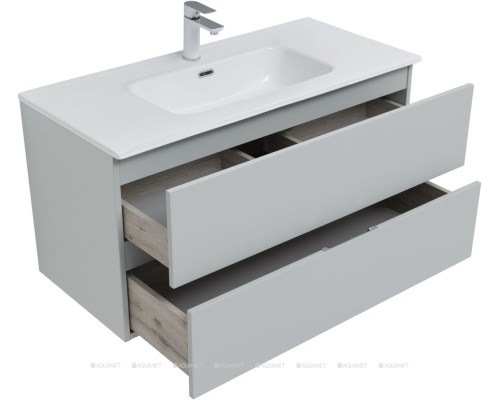 Мебель для ванной Aquanet Алвита New 100 2 ящика, серый 274528 Мебель для ванной Aquanet Алвита New 100 2 ящика, серый 274528