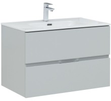 Тумба под раковину Aquanet Алвита New 80 2 ящика, серый 