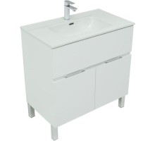 Тумба под раковину Aquanet Алвита New 80 1 ящик, 2 дверцы, белый матовый 