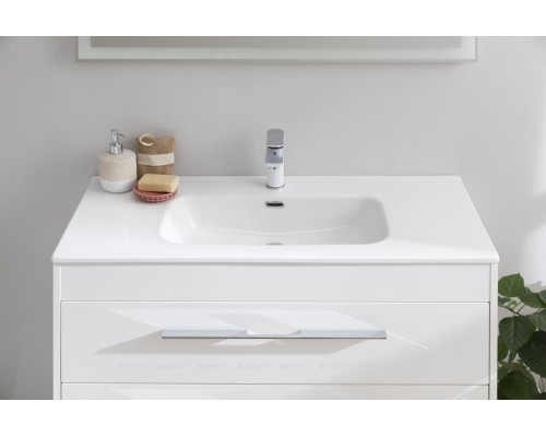 Мебель для ванной Aquanet Августа 100 белый (ручка хром, раковина Flat) 281160