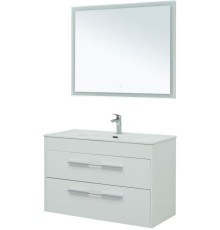Мебель для ванной Aquanet Августа 100 белый (ручка хром, раковина Flat)