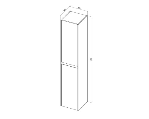 Пенал Aquanet Nova Lite 35 дуб черный 287898 Пенал Aquanet Nova Lite 35 дуб черный 287898