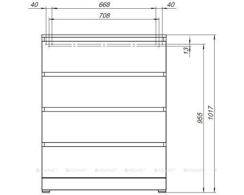 Комод Aquanet Сканди 800x480 Дуб крафт (4 ящика) 302542 Комод Aquanet Сканди 800x480 Дуб крафт (4 ящика) 302542