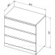 Комод Aquanet Сканди 800x480 Дуб крафт (3 ящика) 302544
