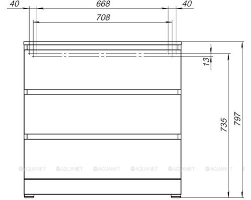 Комод Aquanet Сканди 800x480 Дуб крафт (3 ящика) 302544 Комод Aquanet Сканди 800x480 Дуб крафт (3 ящика) 302544
