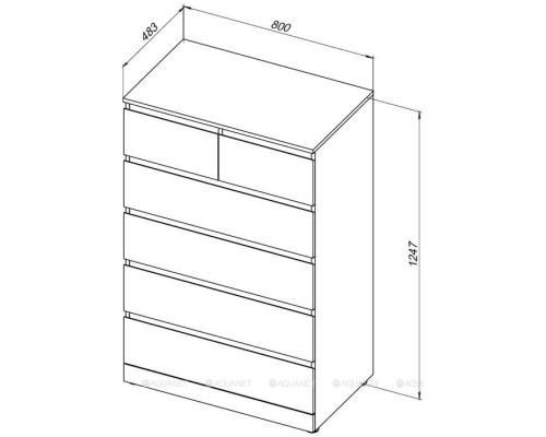 Комод Aquanet Сканди 800x480 Дуб эдгрейн (6 ящиков) 302545 Комод Aquanet Сканди 800x480 Дуб эдгрейн (6 ящиков) 302545