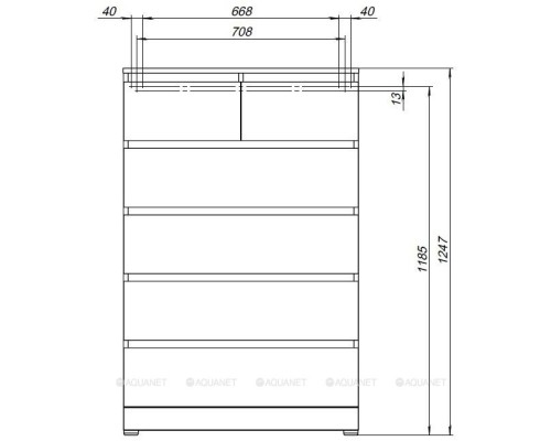 Комод Aquanet Сканди 800x480 Дуб эдгрейн (6 ящиков) 302545 Комод Aquanet Сканди 800x480 Дуб эдгрейн (6 ящиков) 302545
