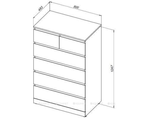 Комод Aquanet Сканди 800x480 Дуб крафт (6 ящиков) 302546 Комод Aquanet Сканди 800x480 Дуб крафт (6 ящиков) 302546