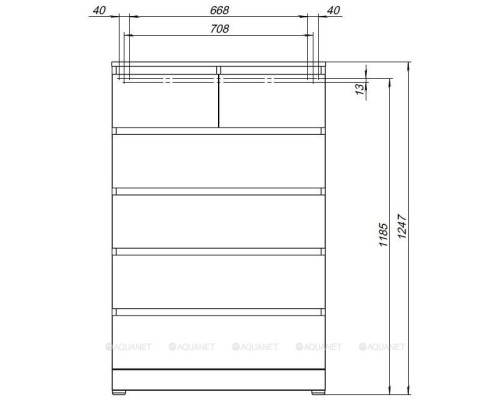 Комод Aquanet Сканди 800x480 Дуб крафт (6 ящиков) 302546 Комод Aquanet Сканди 800x480 Дуб крафт (6 ящиков) 302546