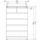 Комод Aquanet Сканди 800x480 Дуб крафт (6 ящиков) 302546