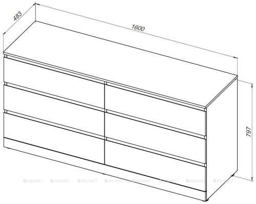 Комод Aquanet Сканди 1600x480 Дуб эдгрейн (6 ящиков) 302547 Комод Aquanet Сканди 1600x480 Дуб эдгрейн (6 ящиков) 302547