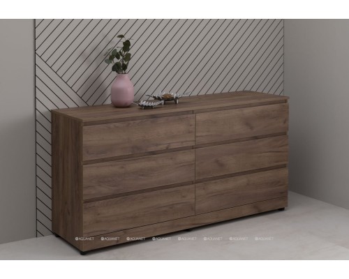 Комод Aquanet Сканди 1600x480 Дуб крафт (6 ящиков) 302548 Комод Aquanet Сканди 1600x480 Дуб крафт (6 ящиков) 302548