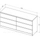 Комод Aquanet Сканди 1600x480 Дуб крафт (6 ящиков) 302548