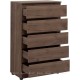 Комод Aquanet Сканди 700x400 Дуб крафт (5 ящиков) 302552