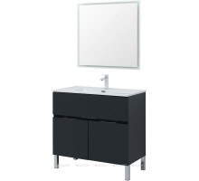 Тумба под раковину Aquanet Алвита new 90 1 ящик, 2 дверцы, антрацит