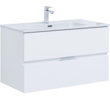 Тумба под раковину Aquanet Алвита New 90 2 ящика, белый матовый 