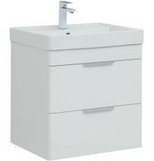 Тумба с раковиной Aquanet Ирис new 120 L подвесная 2 ящ. цв. белый глянец