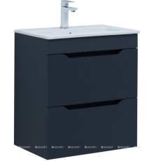 Тумба с раковиной Aquanet Практика 60 2 ящ. цв.маренго