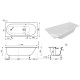 Ванна из искусственного мрамора Aquanet Lotos Stone 170x75 (тонкий бортик)